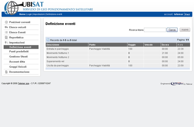 immagine esplicativa per il settaggio delle impostazioni base sui mezzi indicizzati